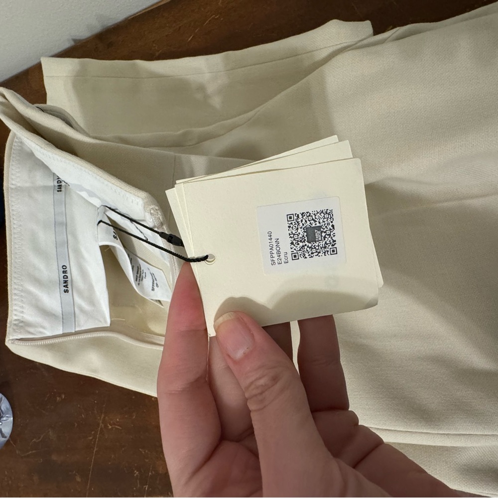 Sandro Ecru Cream Pant - Picture 7 of 9